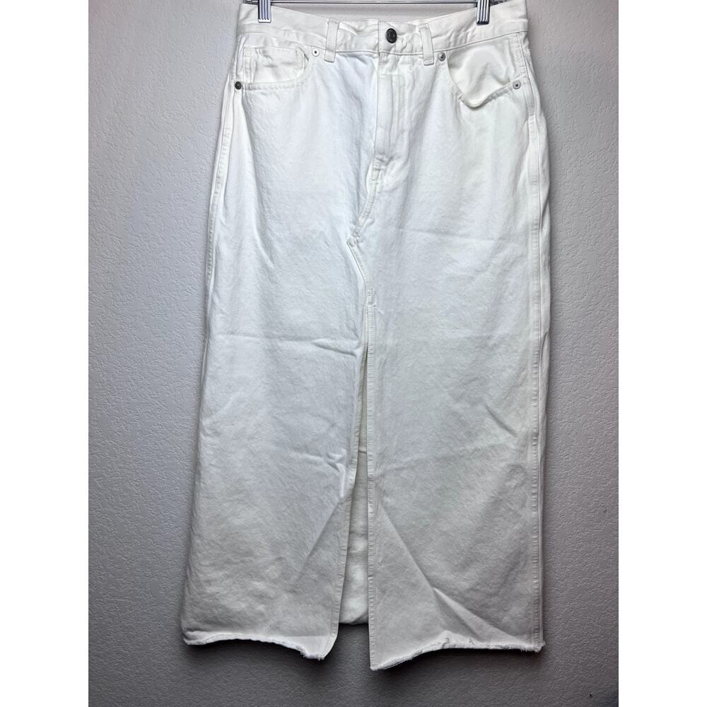 Madewell The Rilee Denim Midi Skirt Tile White - Size 29